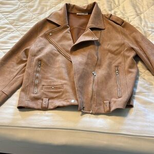 Gorgeous faux suede Moto jacket size Large